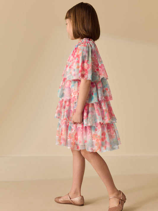 Dsiney Kidz - Pink Rainbow Cape Tiered Dress (3-16yrs) image 2