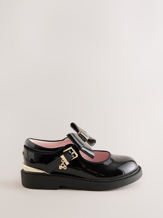 Baker by Ted Baker Back to School Black Chunky Mary Jane Shoes with Bow image 2