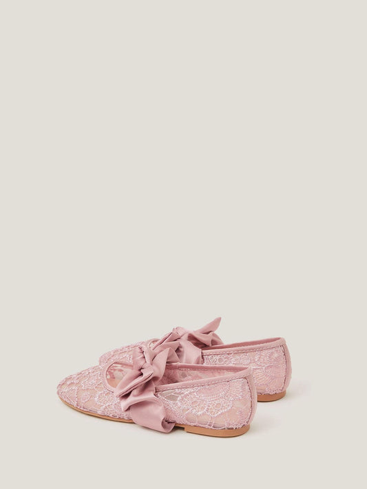 Monsoon Purple Bow Lace Ballerina Flats Shoes image 2