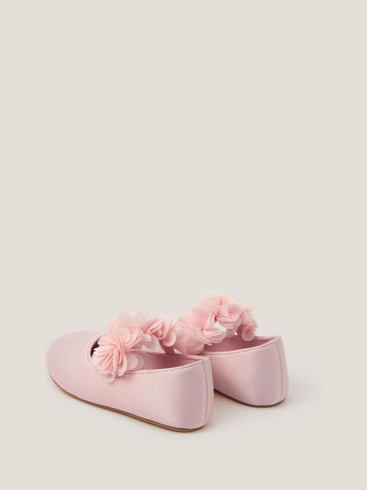 Monsoon Pink Baby Flower Pom Pom Walker Shoes image 2