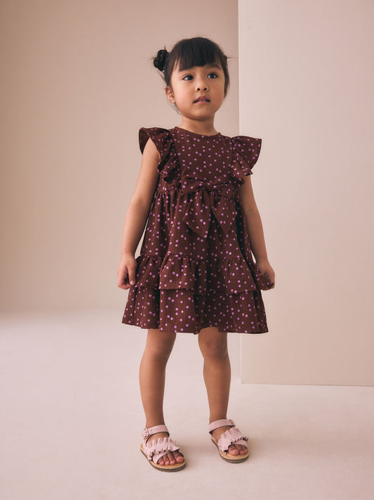 Dsiney Kidz - Brown Tiered Summer Dress (3mths-7yrs) image 2