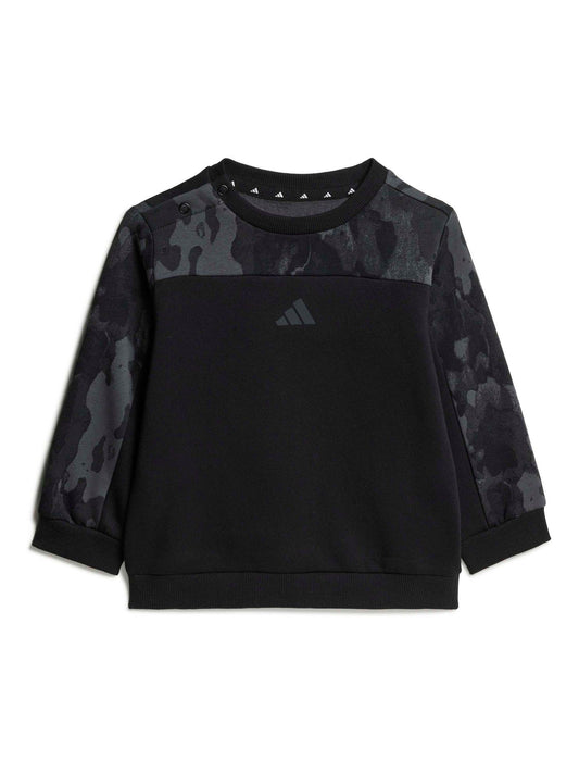 adidas Black Camo Print Top and Joggers Set image 2
