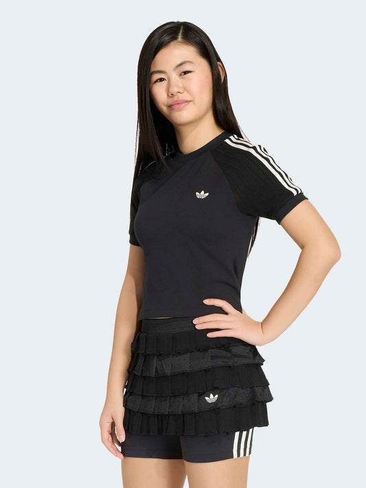 Dsiney Kidz - adidas Originals Black Crochet 3-Stripe T-Shirt image 2