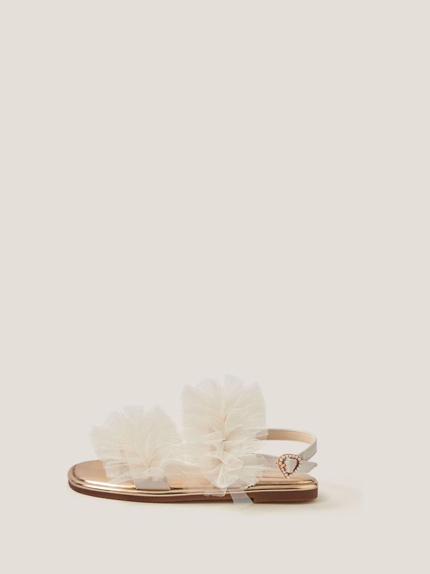 Monsoon Cream Frilly Tulle Strap Sandals image 3