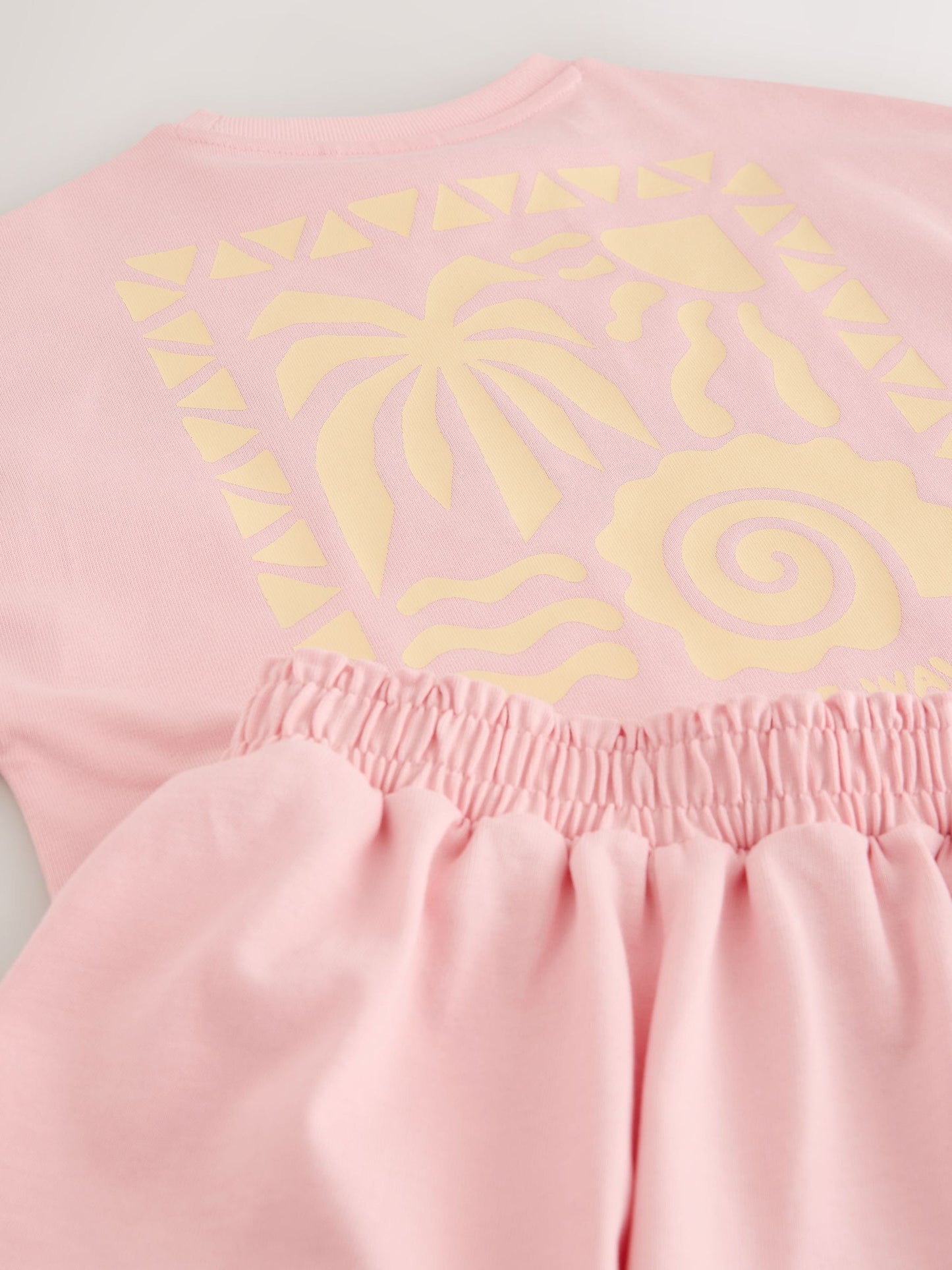 Dsiney Kidz - Pink/Yellow Palm Heavyweight T-Shirt and Shorts Set (3-16yrs) image 9