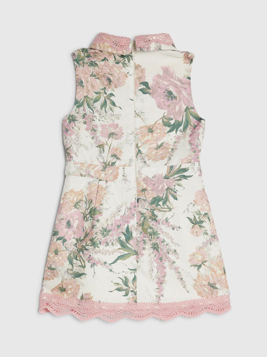 Dsiney Kidz - River Island Pink Floral Lace Collar Dress image 2