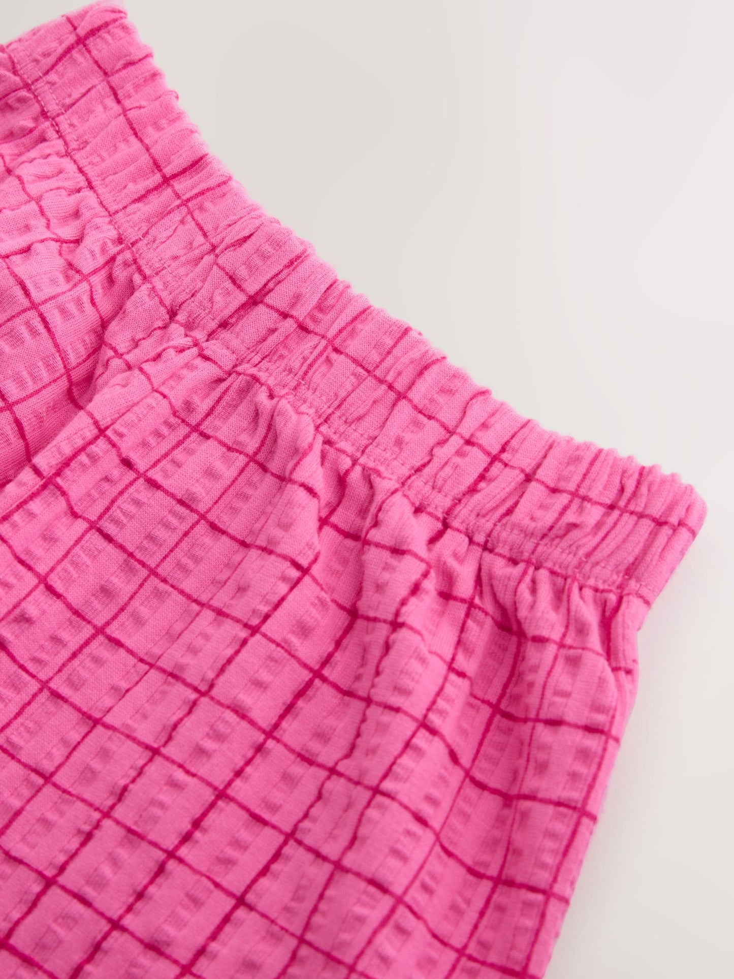 Pink Check Textured Wide Leg Trousers (3mths-7yrs) image 8