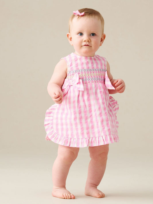 Dsiney Kidz - Angel & Rocket Pink Percy Gingham Frill And Bloomer Dress image 2