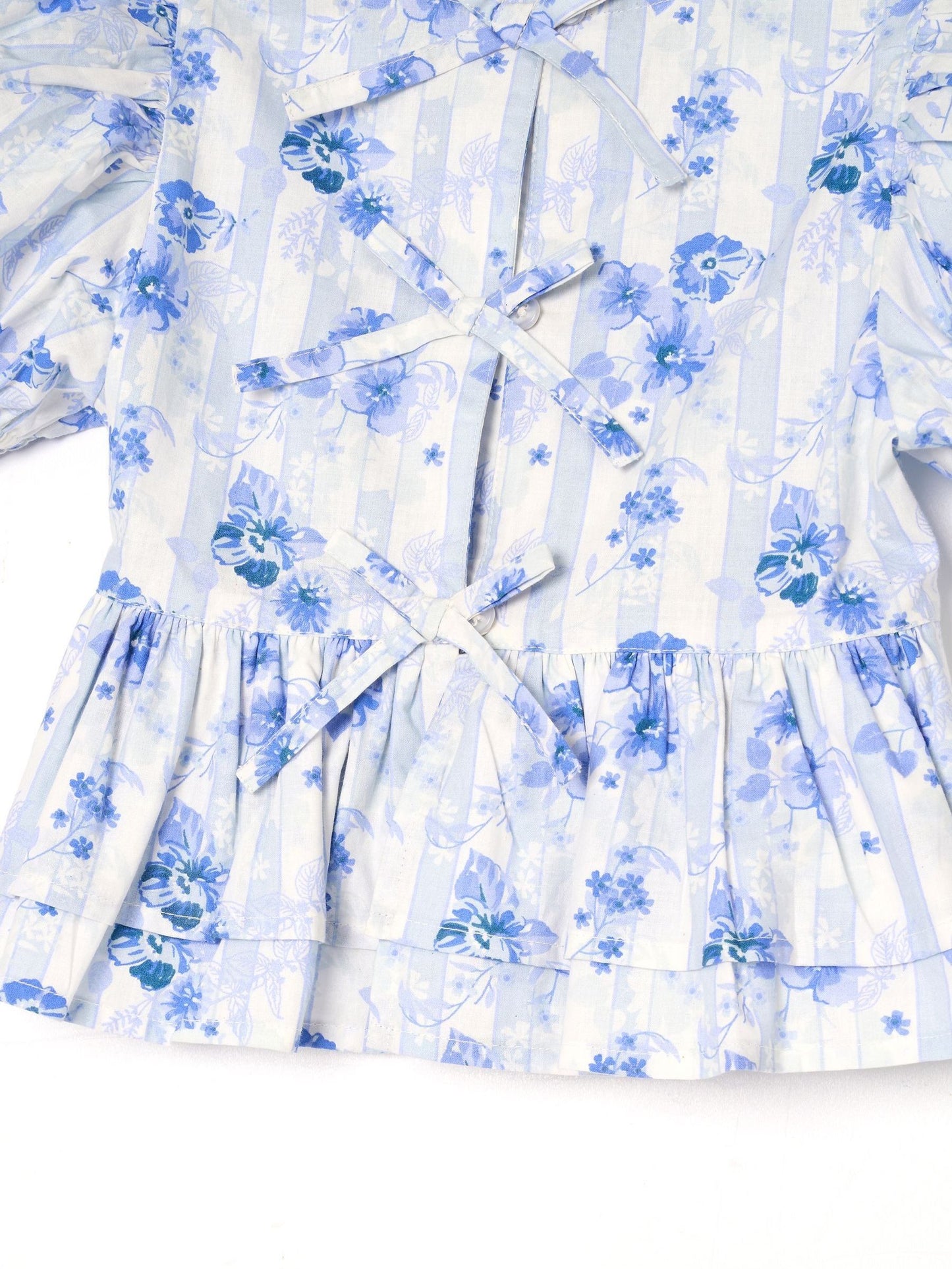 Dsiney Kidz - Angel & Rocket Blue Pia Floral Tie Detail Peplum Blouse image 7