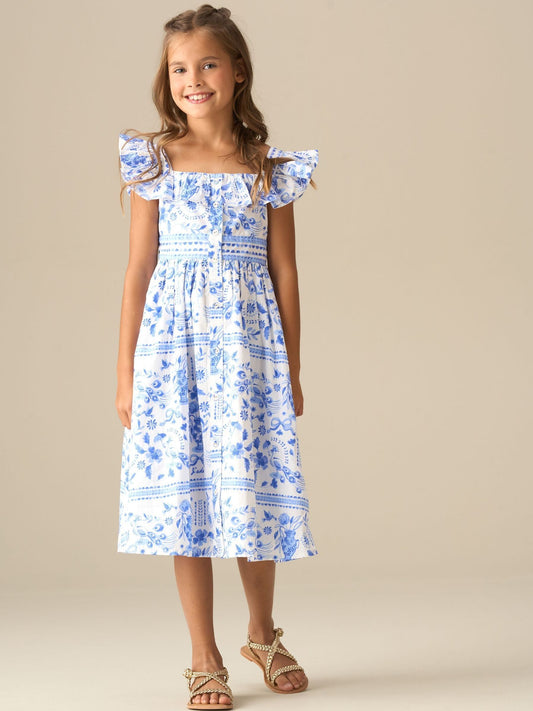 Dsiney Kidz - Angel & Rocket Blue Ellery Print Ruffle Sleeve Dress image 2