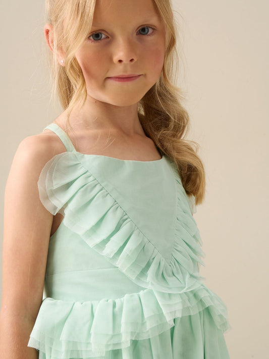 Dsiney Kidz - Angel & Rocket Green Liliah Mesh Frill Dress image 2