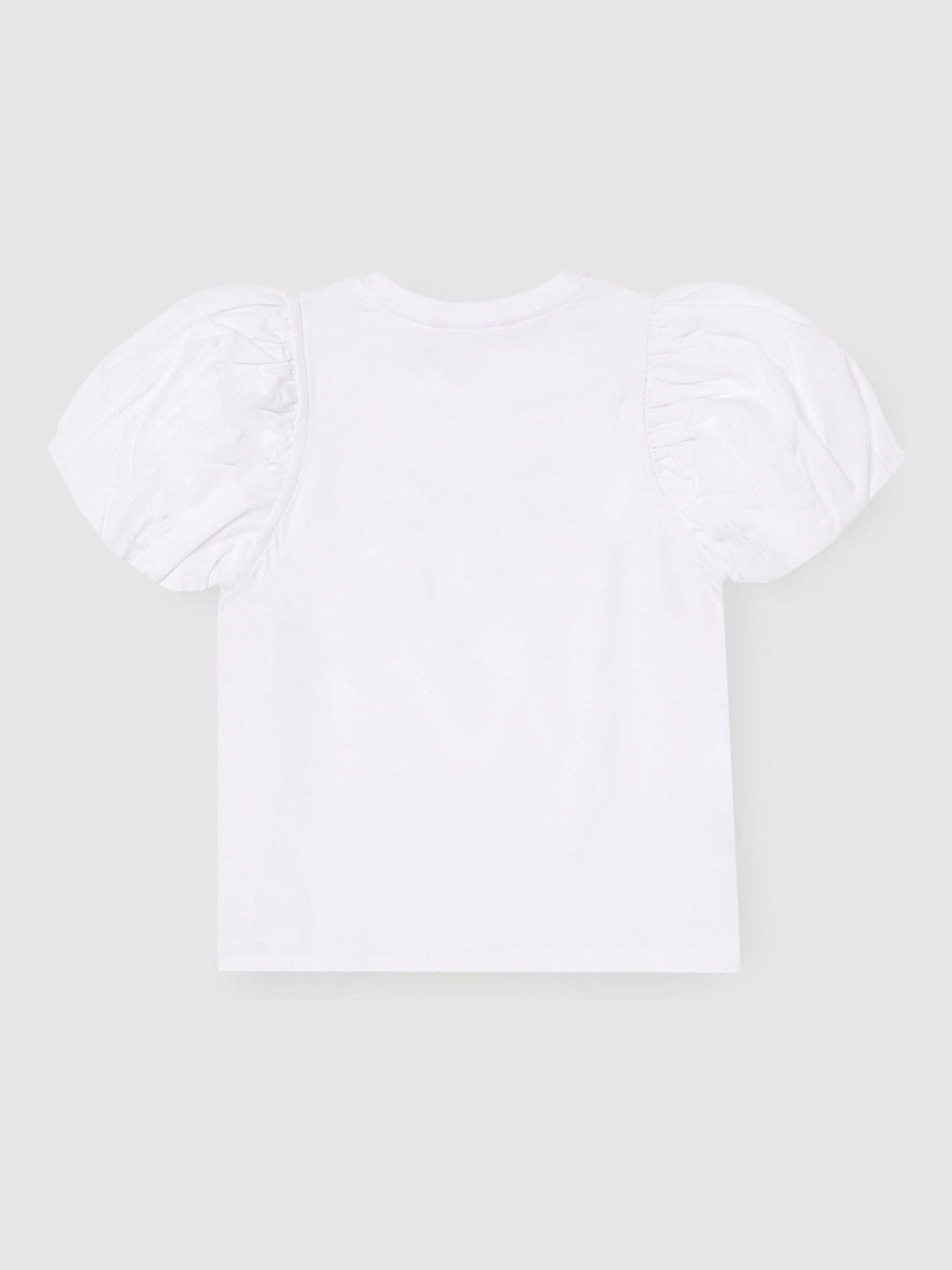 Dsiney Kidz - Angel & Rocket White Elodie Sequin Bow Puff Sleeve Blouse image 5