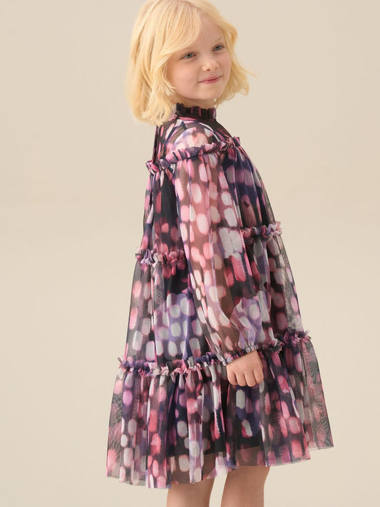 Dsiney Kidz - Angel & Rocket Purple Cara Printed Swing Mesh Dress image 2