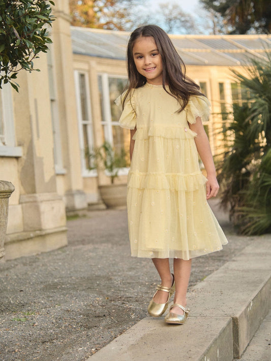 Dsiney Kidz - Angel & Rocket Yellow Luisa Yellow Embroidered Mesh Dress image 2