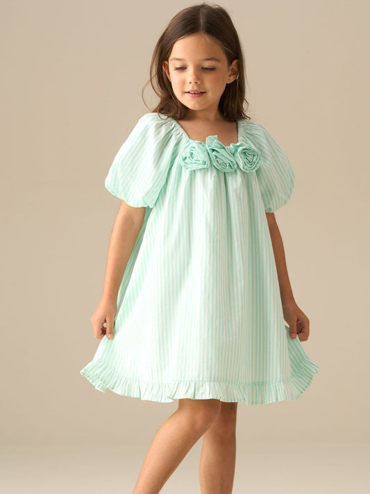 Dsiney Kidz - Angel & Rocket Green Coletta Corsage Stripe Swing Dress image 2