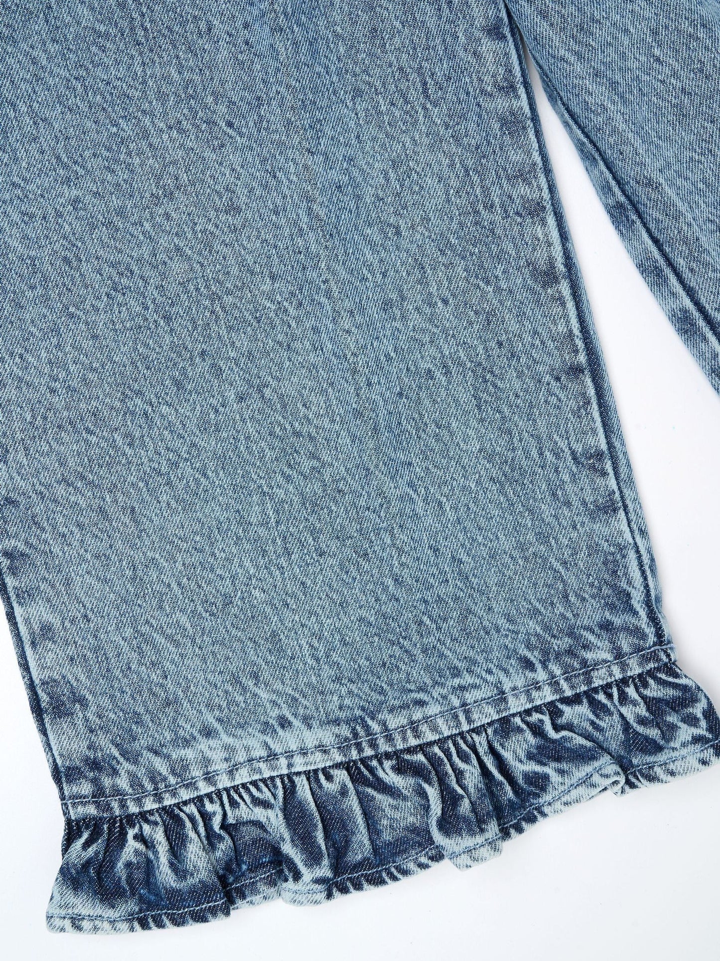 Dsiney Kidz - Angel & Rocket Blue Orla Blue Denim Frill Hem Trousers image 7
