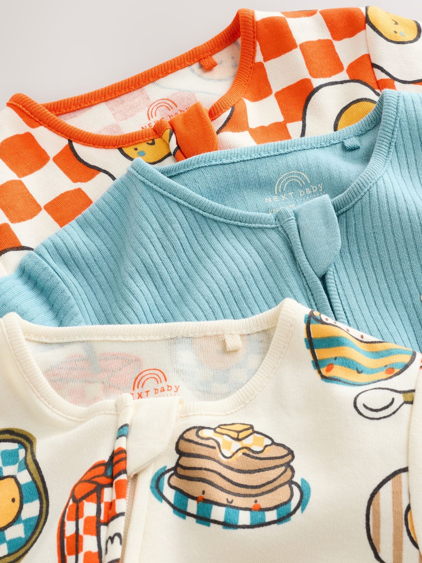 Blue/Orange Brunch Baby Sleepsuit 3 Pack (0mths-2yrs) image 8