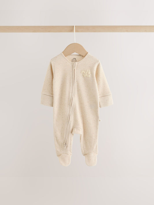 Neutral Milk Club Two Way Zip Baby Sleepsuits 3 Pack (0-2yrs) image 2