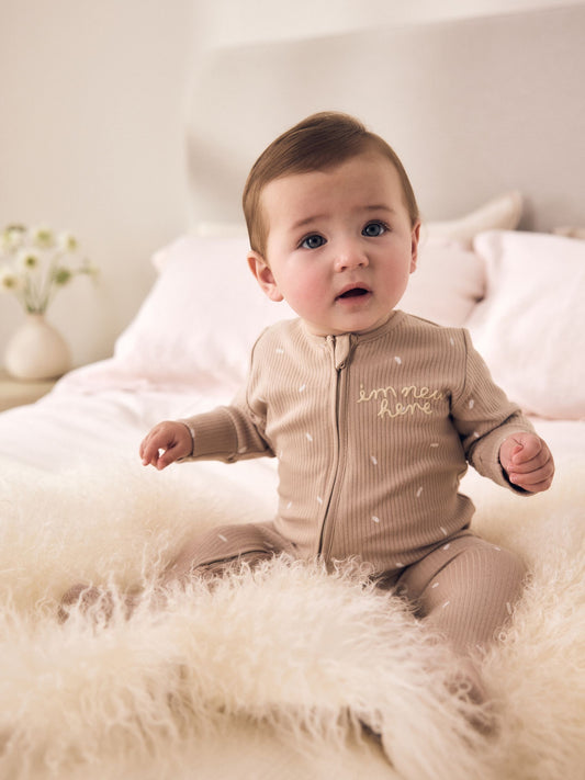 Neutral Milk Club Two Way Zip Baby Sleepsuits 3 Pack (0-2yrs) image 2