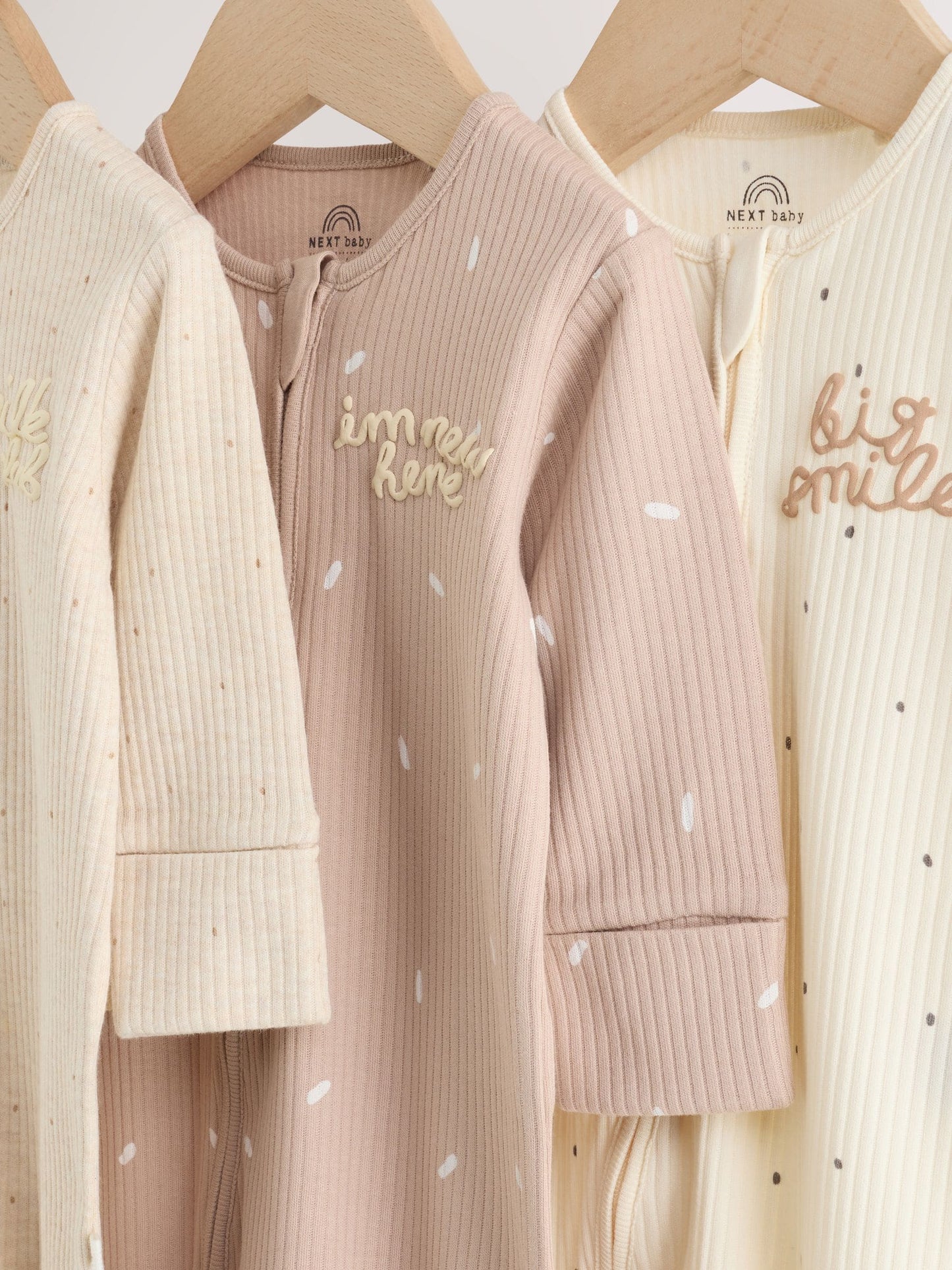 Neutral Milk Club Two Way Zip Baby Sleepsuits 3 Pack (0-2yrs) image 9