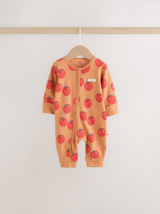 Bright Fruits Two Way Zip Baby Sleepsuits 3 Pack (0-3yrs) image 2