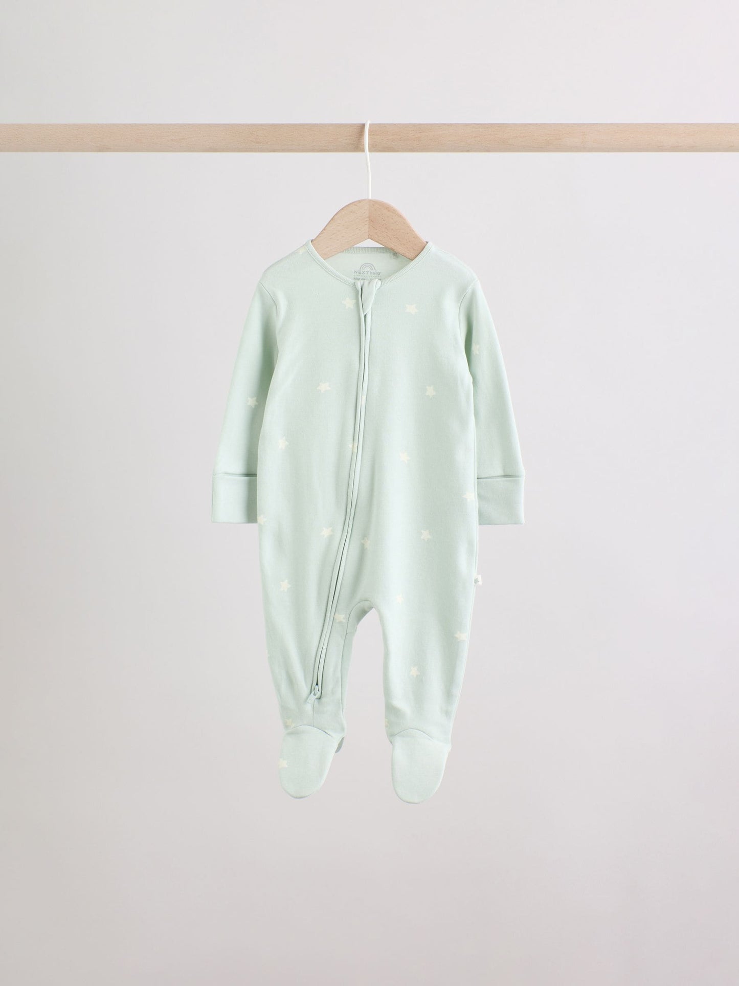 Green Star Two Way Zip Baby Sleepsuits 5 Pack (0-2yrs) image 8