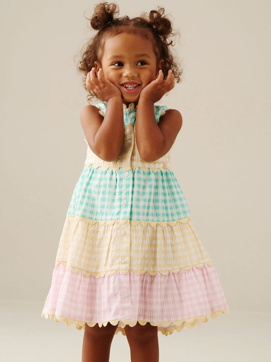 Dsiney Kidz - Angel & Rocket Pink Ginny Gingham Bow Waist Dress image 2