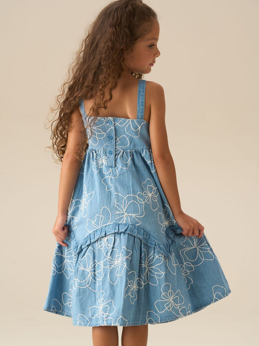 Dsiney Kidz - Angel & Rocket Blue Lettie Printed Floral Dress image 2