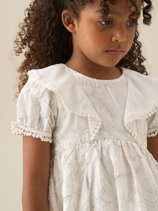 Dsiney Kidz - Angel & Rocket Natural Aurora Floral Embroidered Dress image 2