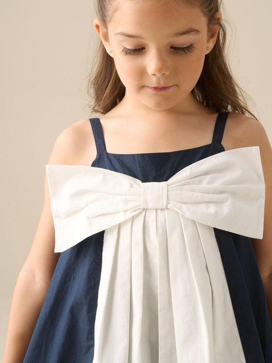 Dsiney Kidz - Angel & Rocket Blue Libby Navy Bow Front Dress image 2