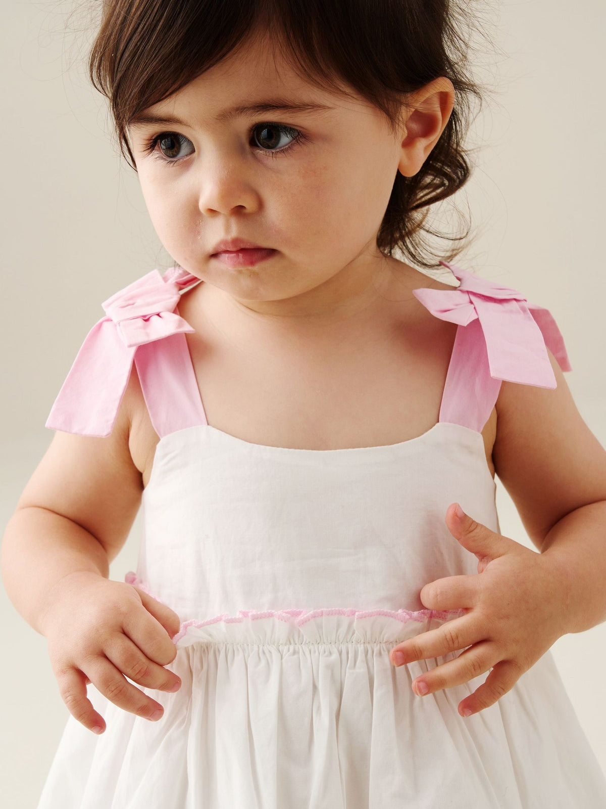 Dsiney Kidz - Angel & Rocket Natural Kyra Ric Rac Trim Frill Dress & Bloomer image 5