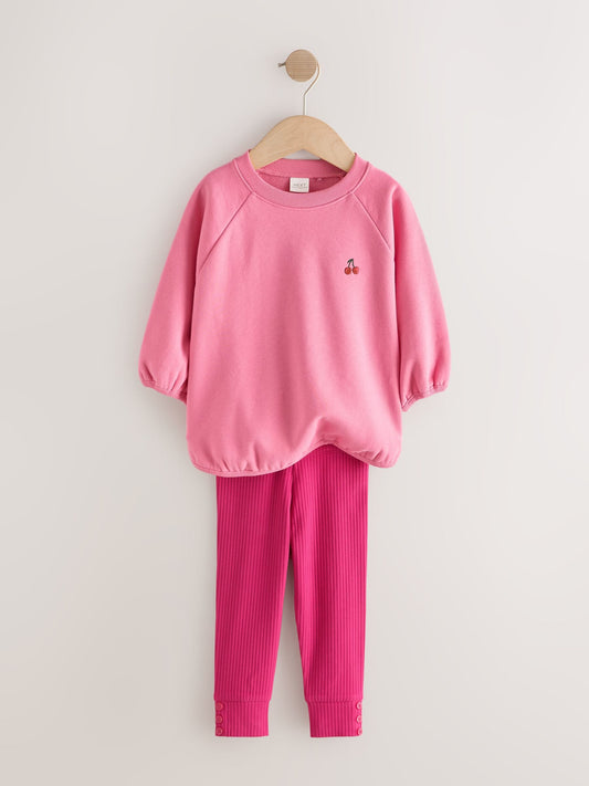 Dsiney Kidz - Bright Pink Sweatshirt and Leggings Set (3mths-7yrs) image 2