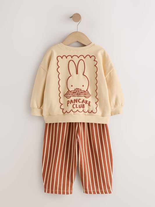 Miffy Light Yellow Stripe Sweatshirt and Wide Leg Set (3mths-7yrs) image 2
