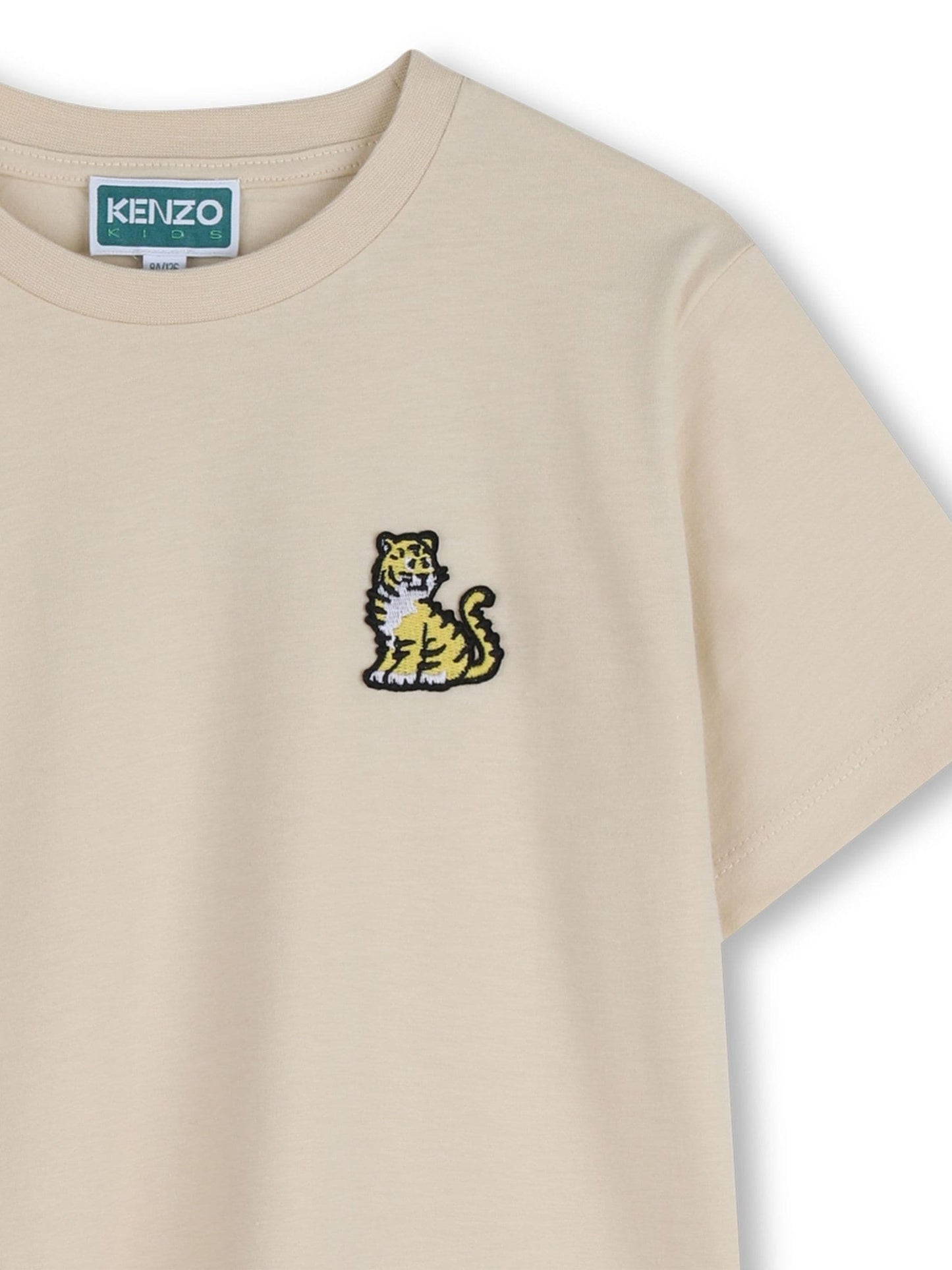 Kenzo Kids Cream Back Graphic Logo Crew Neck Short Sleeve T-Shirt image 3