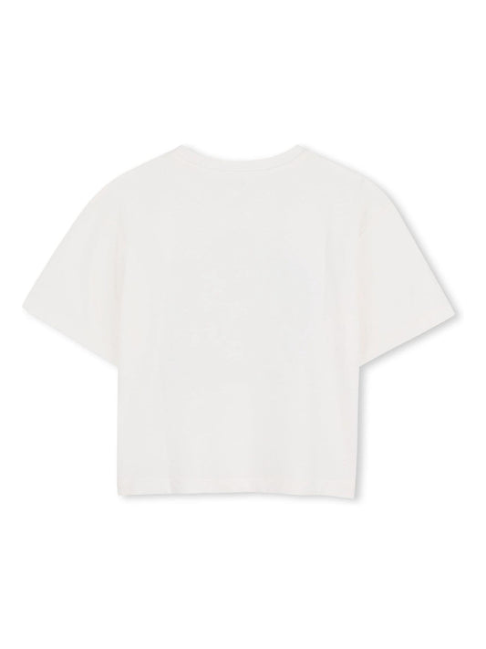 Kenzo Kids White Graphic Logo Crew Neck Short Sleeve T-Shirt image 2