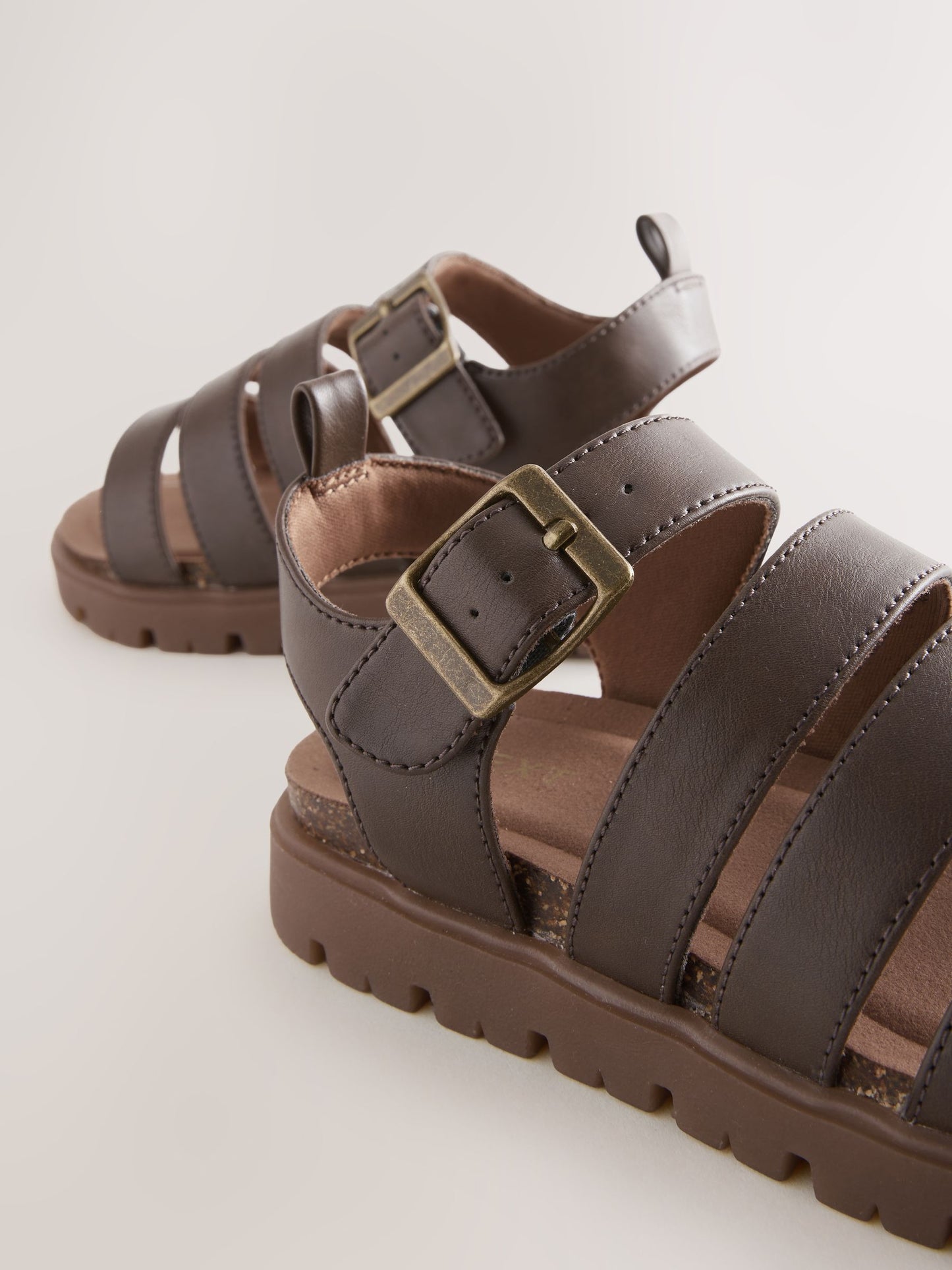 Chocolate Brown Chunky Sandals image 5