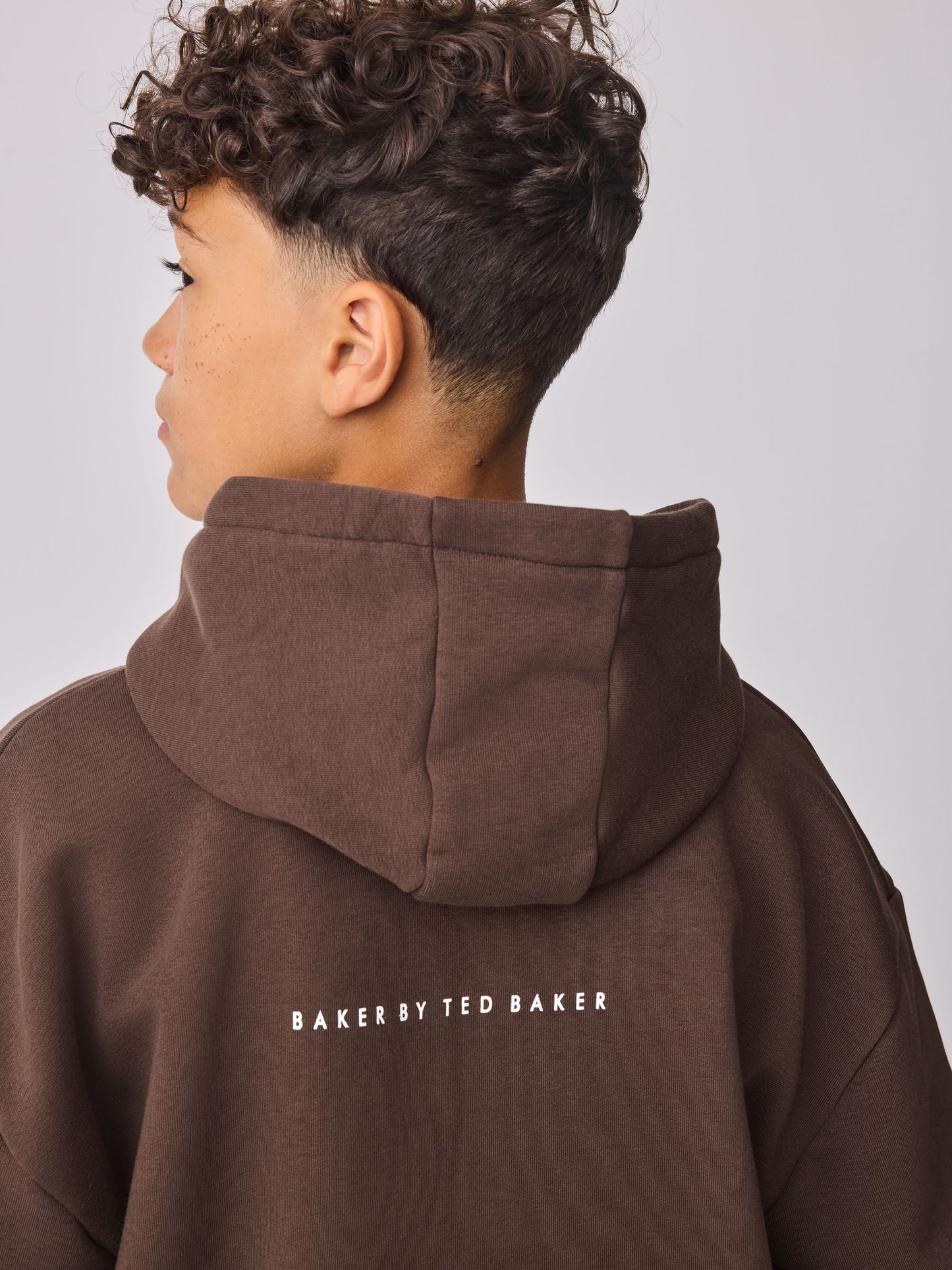 Baker by Ted Baker Oversized Graphic Brown Hoodie image 7