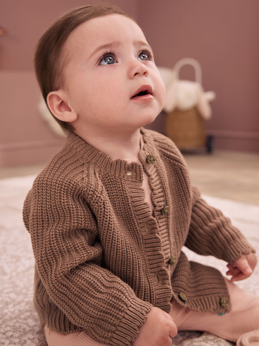Dsiney Kidz - Brown Scallop Knitted Baby Cardigan (0mths-2yrs) image 2