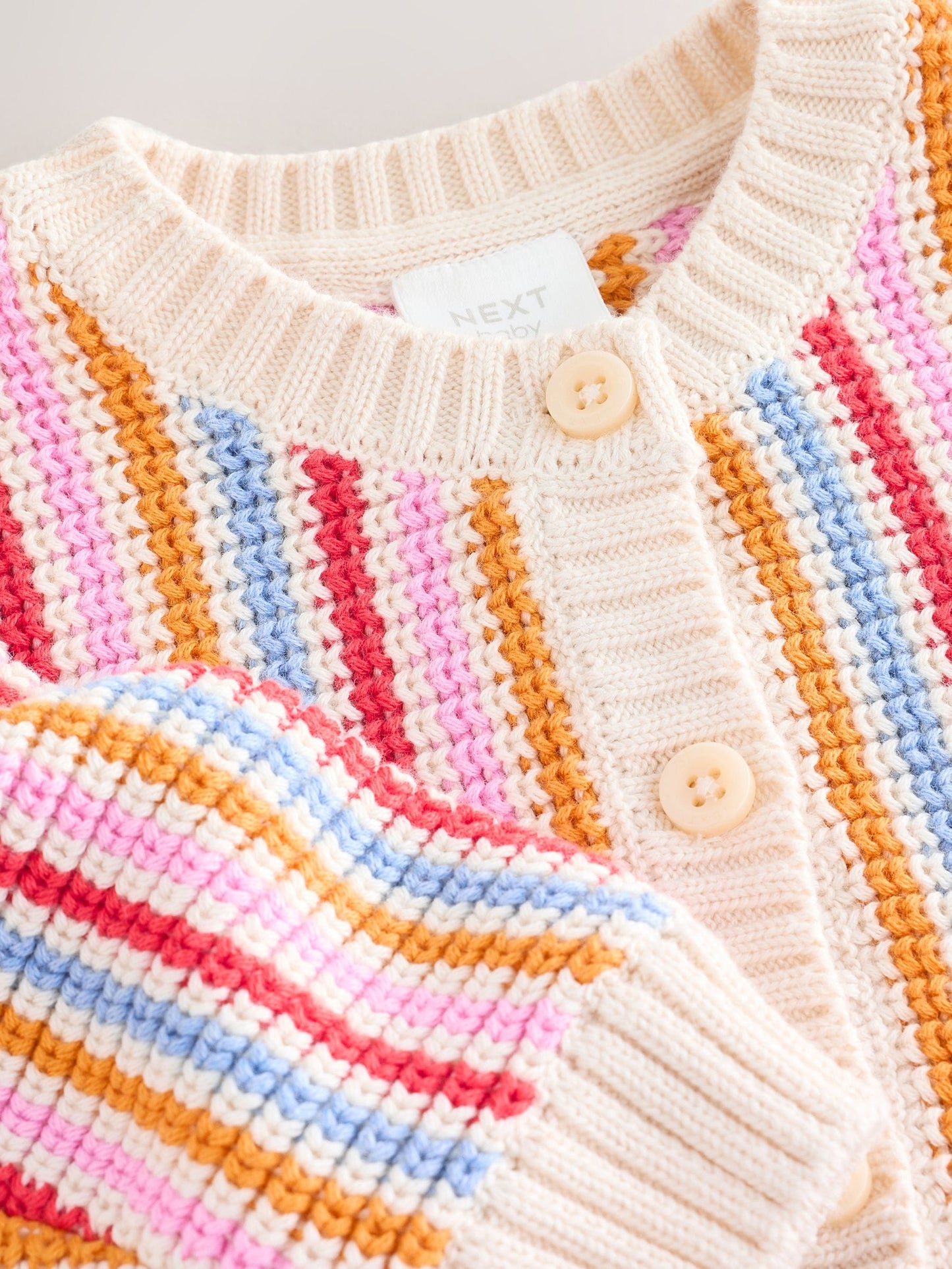 Dsiney Kidz - Multicolour Bright Stripe Knitted Baby Cardigan (0mths-2yrs) image 4