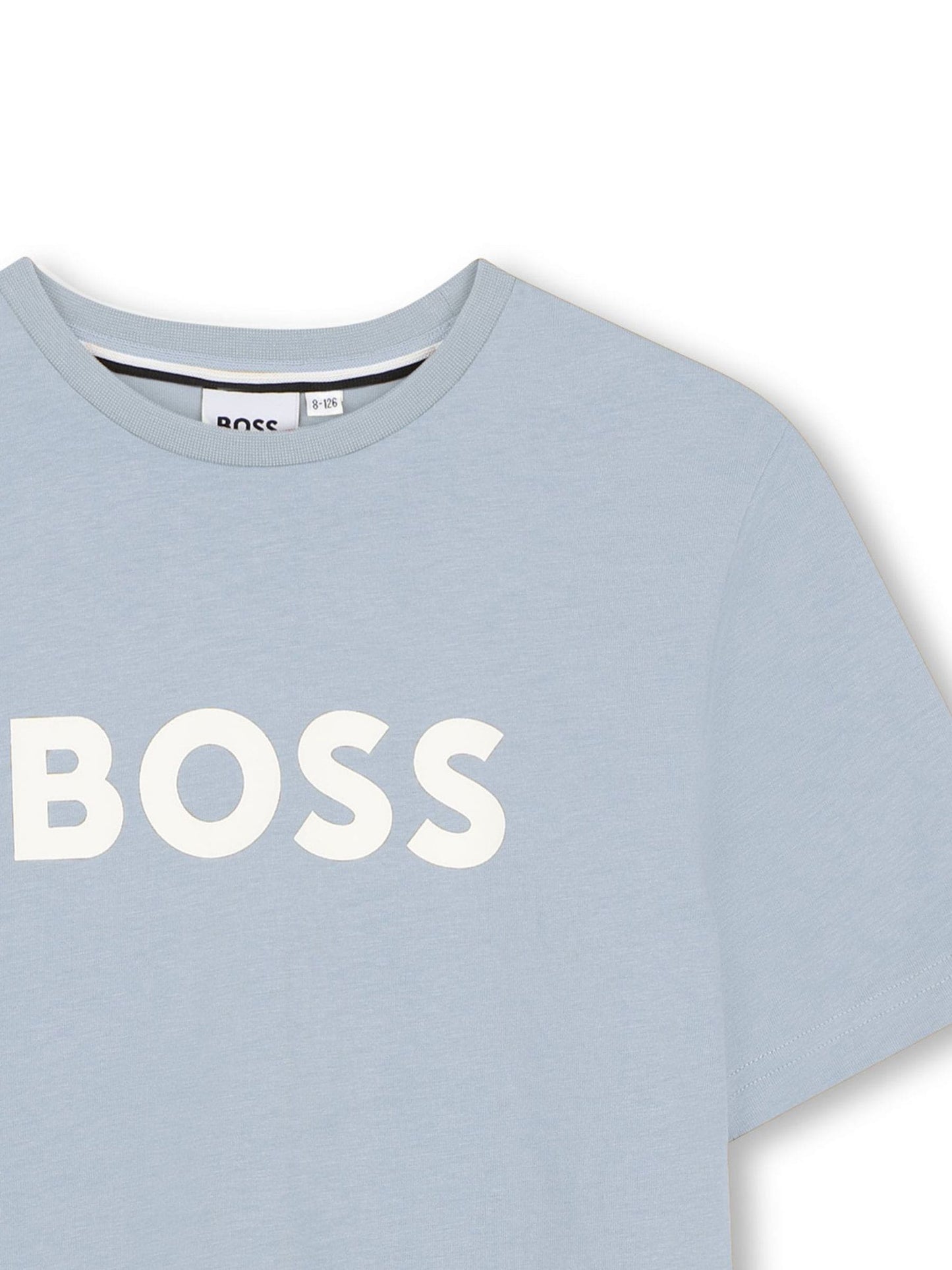 BOSS Light Blue Logo Short Sleeve T-Shirt image 3