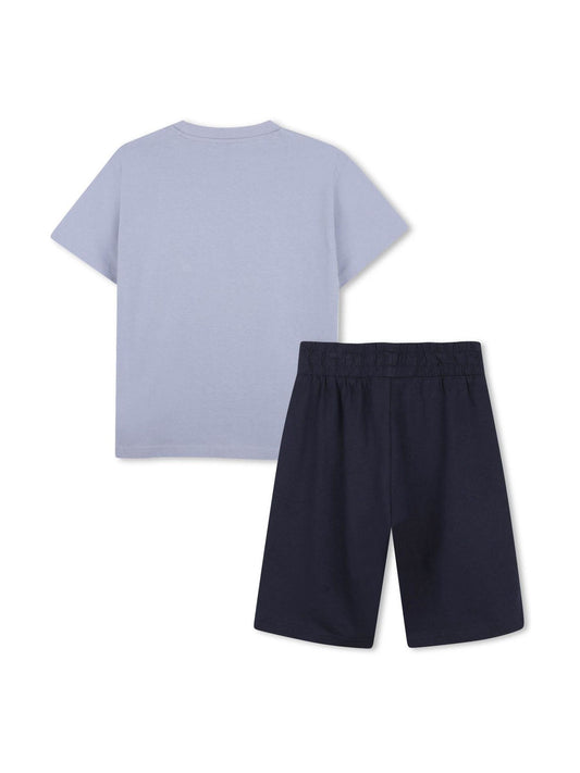 BOSS Blue Logo Short Sleeve T-Shirt and Bermuda Shorts Set image 2