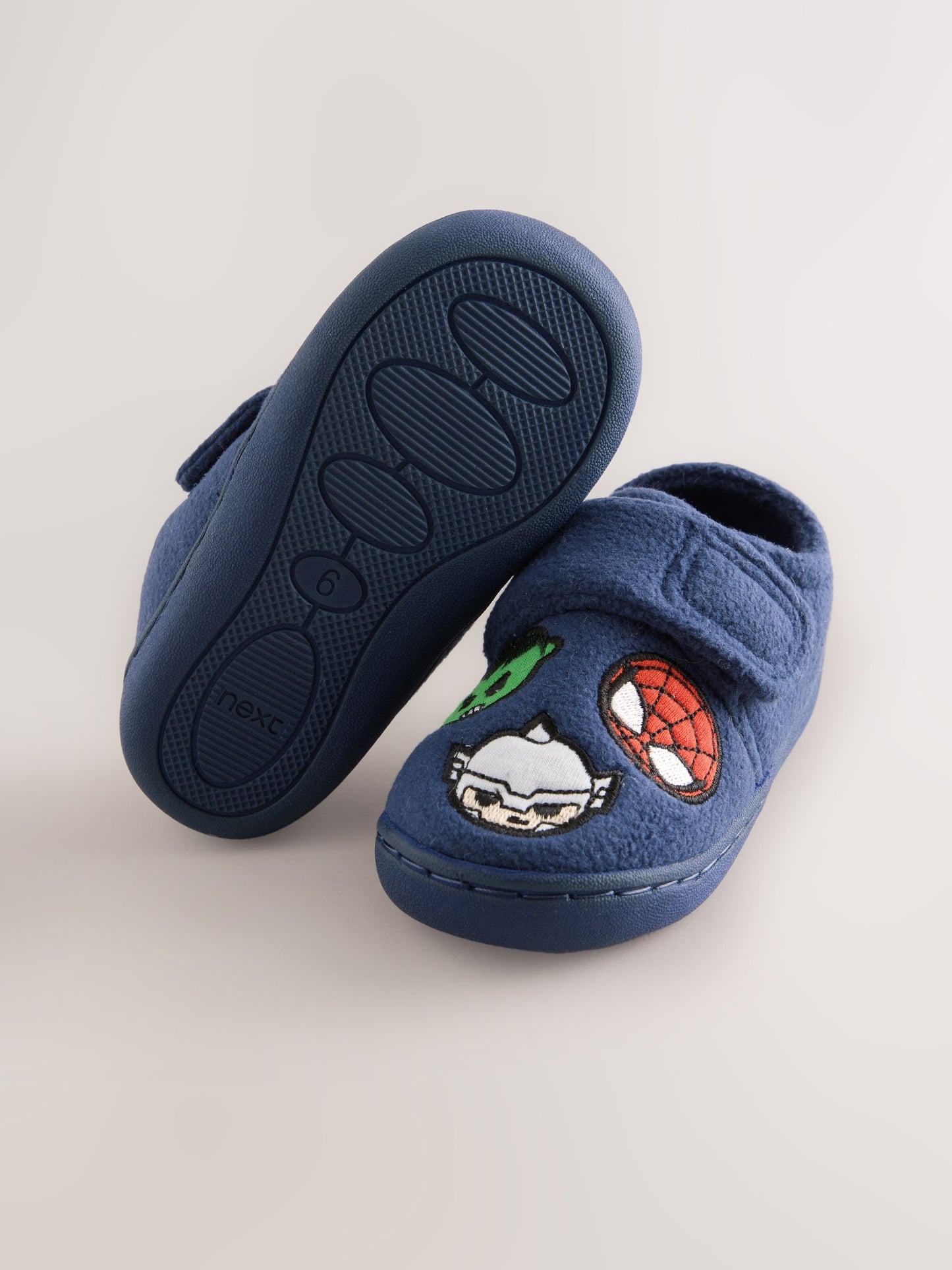 Navy Marvel Cosy Touch Fastening Cupsole Slippers image 5