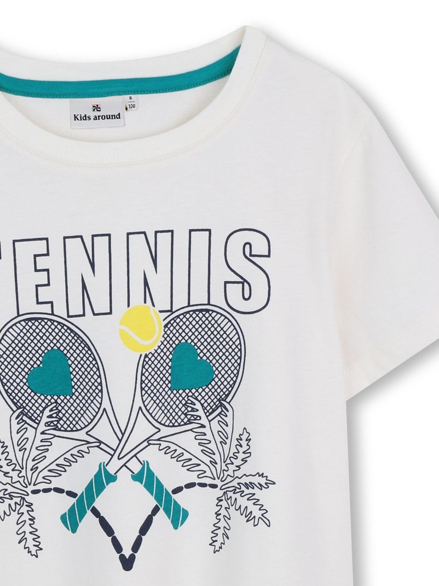 Kids Around Cream Tennis Graphic Print Short Sleeve T-Shirt image 4