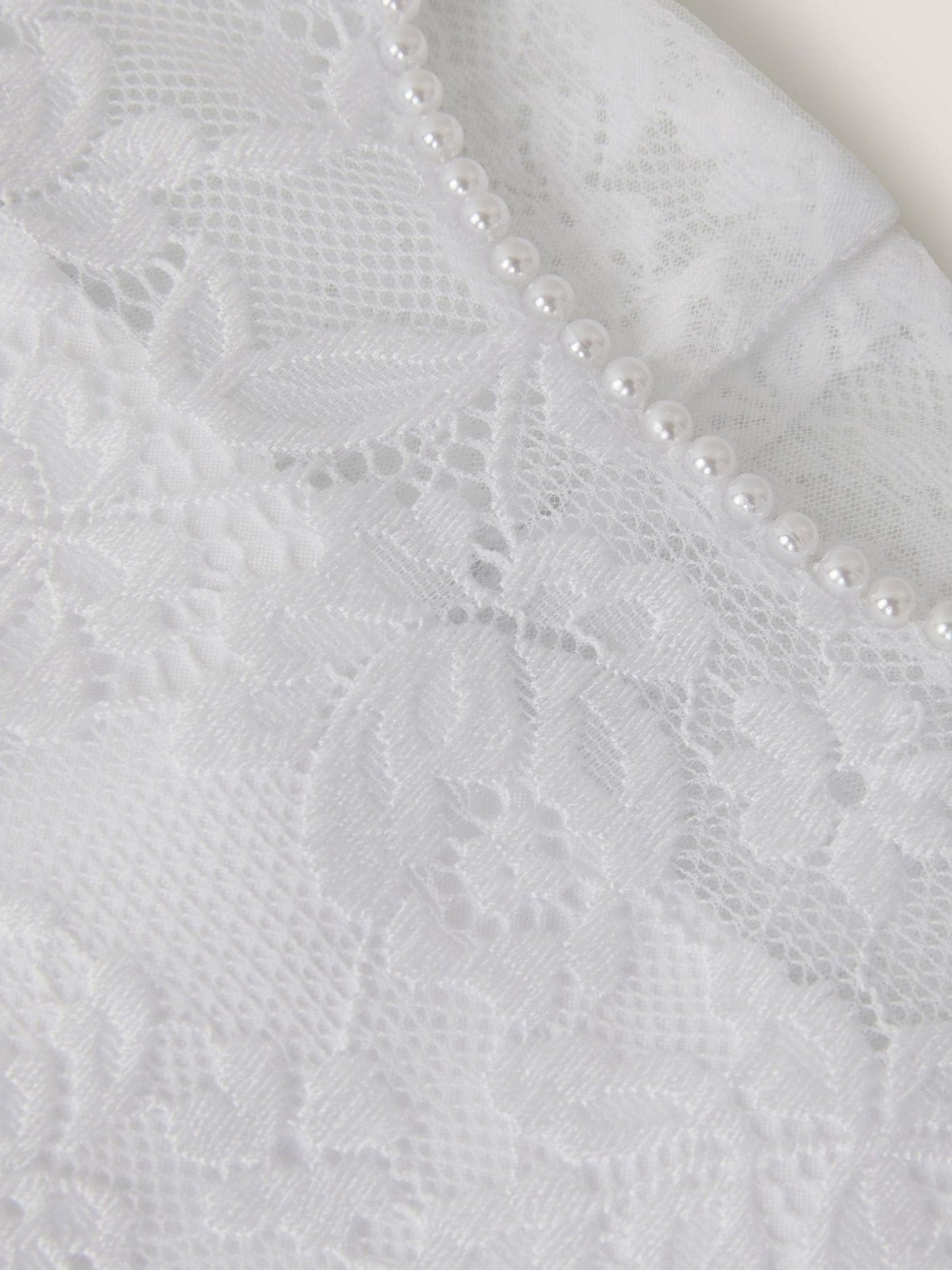 Dsiney Kidz - Monsoon White Communion Alberta Rose Lace Pearl Dress image 4