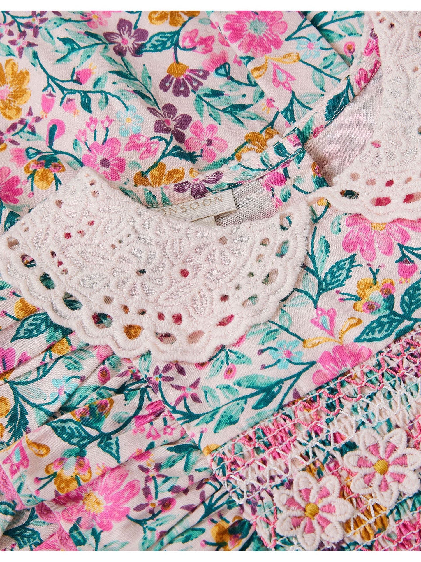 Monsoon Natural Baby Floral Print Smock Dress image 4
