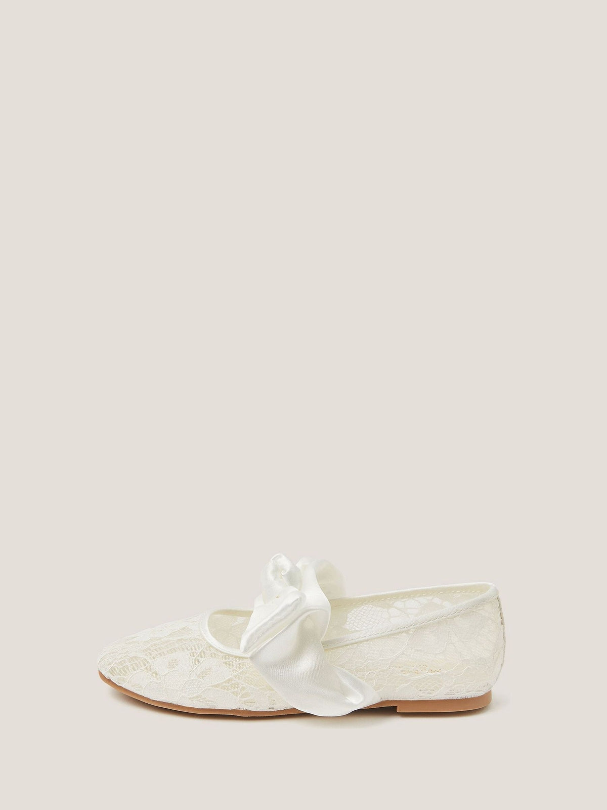 Dsiney Kidz - Monsoon Cream Communion Lace Bow Ballet Flats image 3