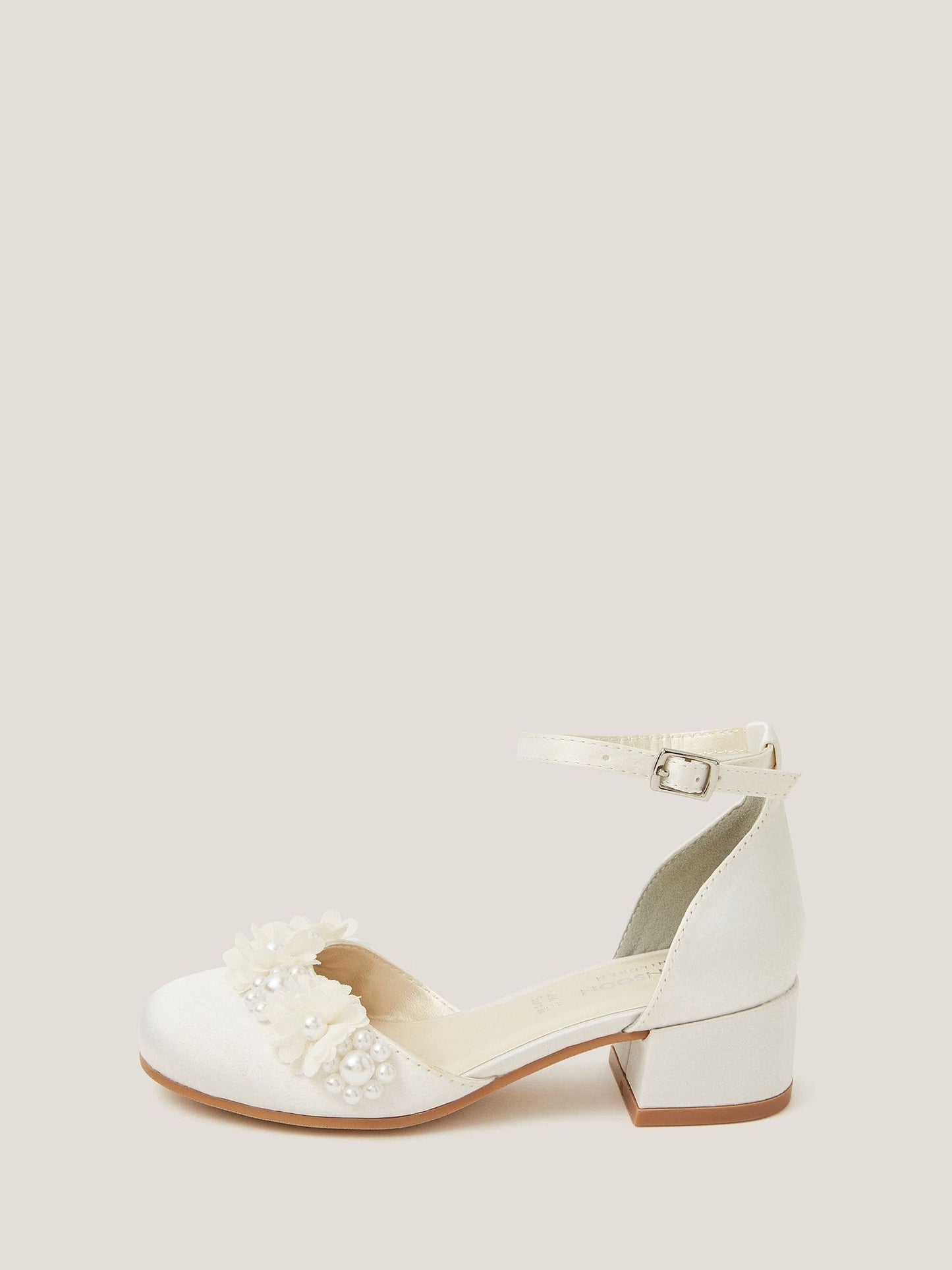 Dsiney Kidz - Monsoon Cream Communion Flower Embellished Closed Toe Heels image 3