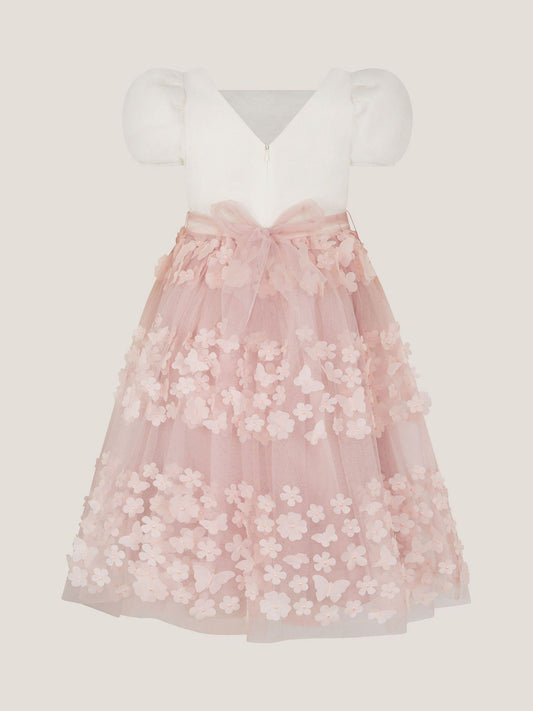 Dsiney Kidz - Monsoon Pink Laura Appliqué Flower Scuba Dress image 2