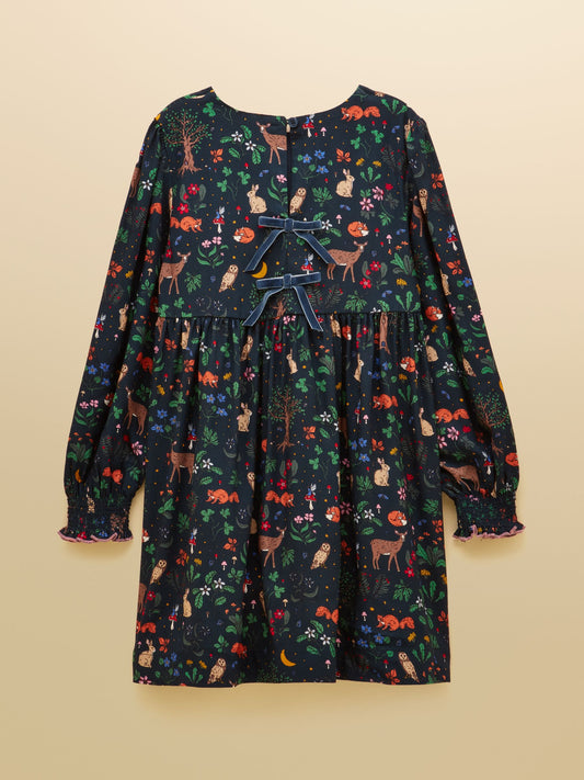 Dsiney Kidz - Joules Girls' Darla Navy Woodland Long Sleeve Dress image 2