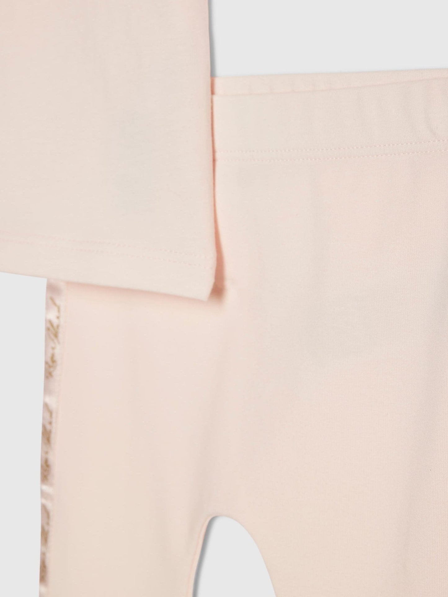 River Island Pink Branded Satin Bow T-Shirt and Leggings Set image 5